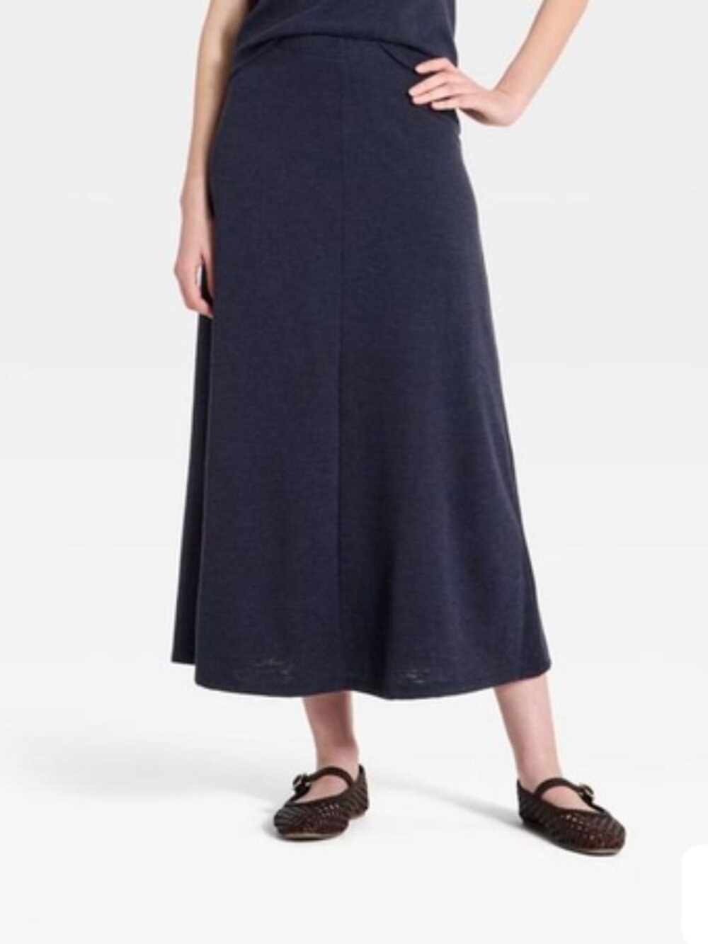 Women's Knit Maxi A-Line Skirt - Universal Thread Navy Blue L